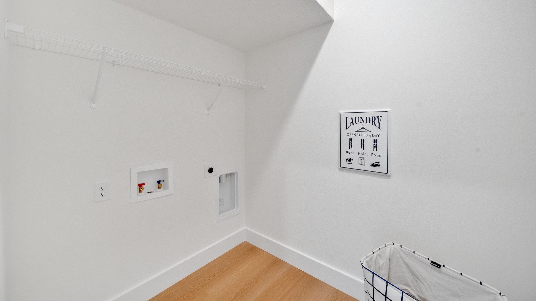 Laundry room with washer and dryer connections