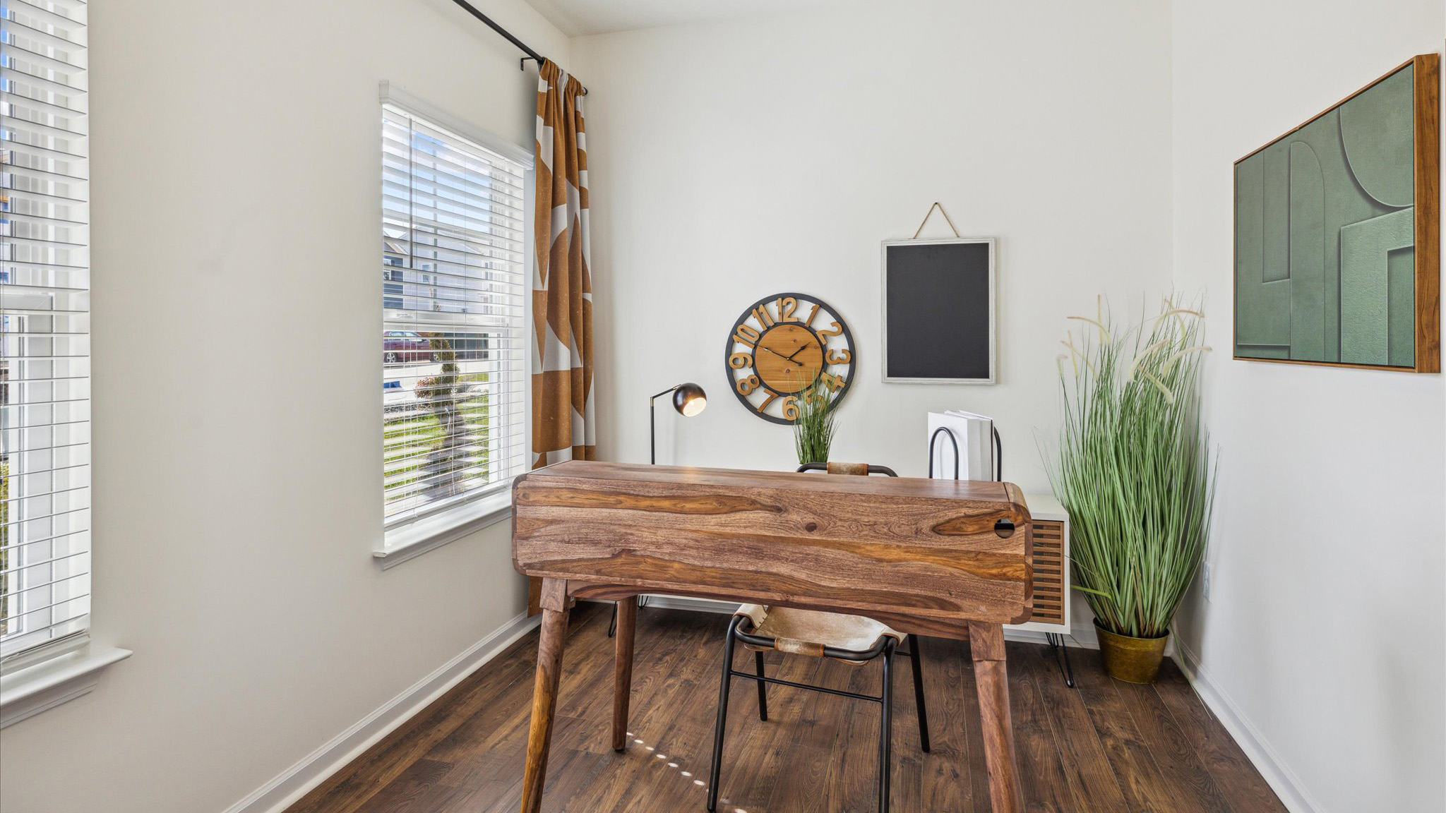 Office and front room space with private french doors