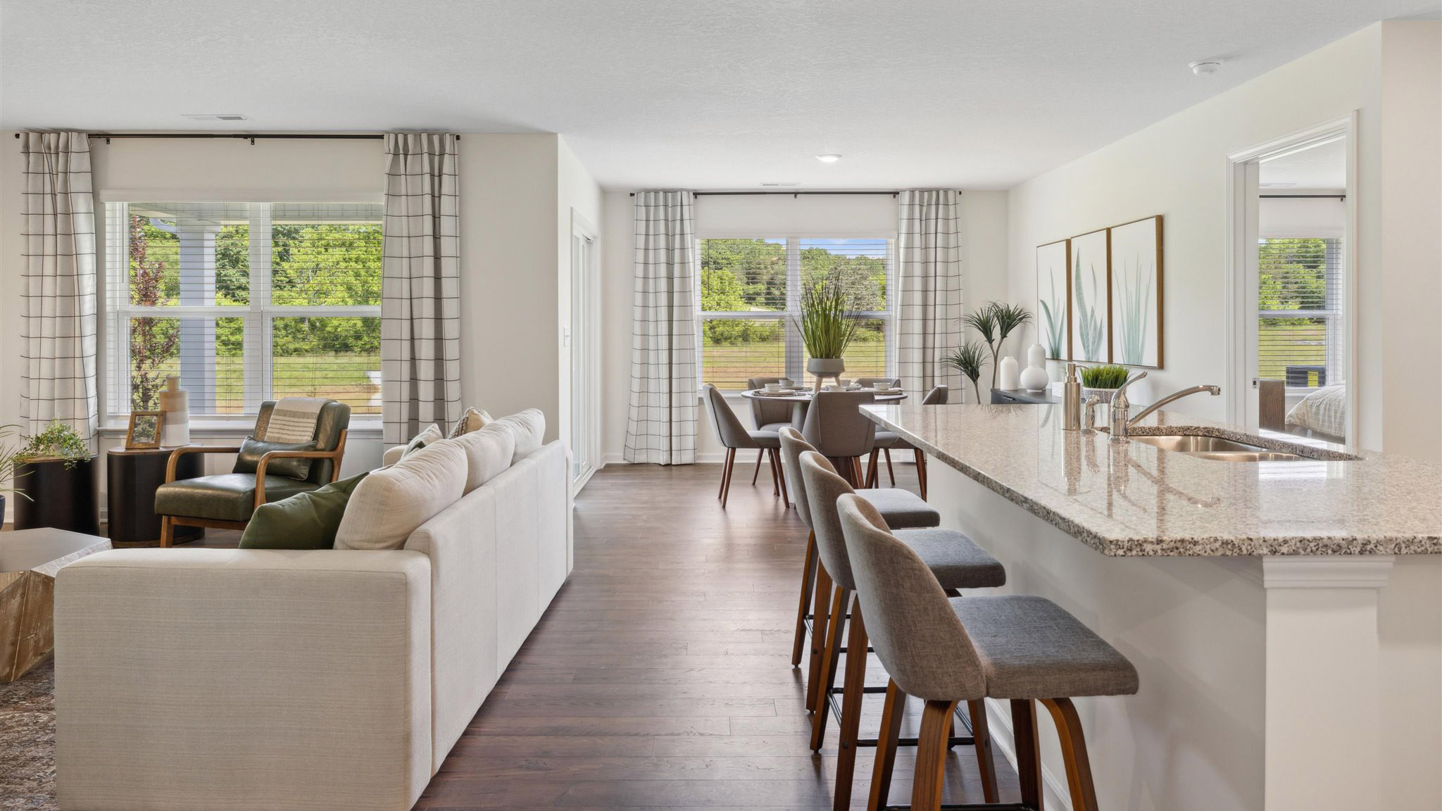 view of living room and kitchen