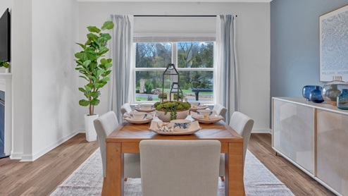 Dining room with large window