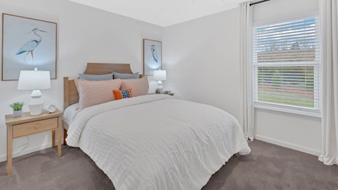 bedroom with white walls and window