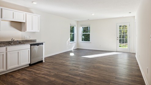 living room with white walls