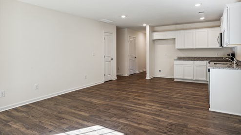 living room with white walls