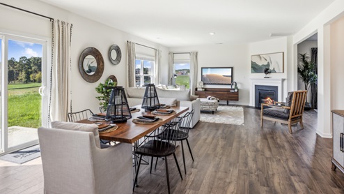 six chair dining kitchen table with living room