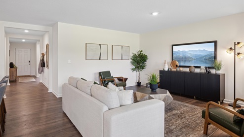 Living space with white couch