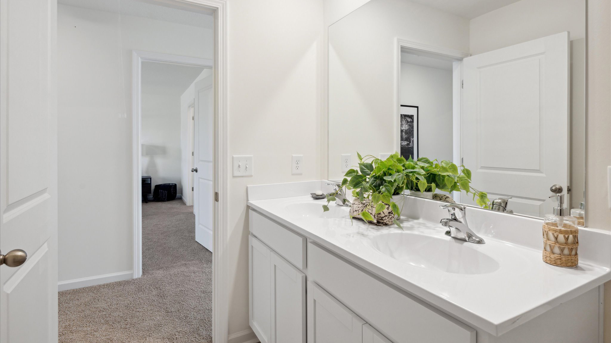 Bathroom with combination shower and bathtub