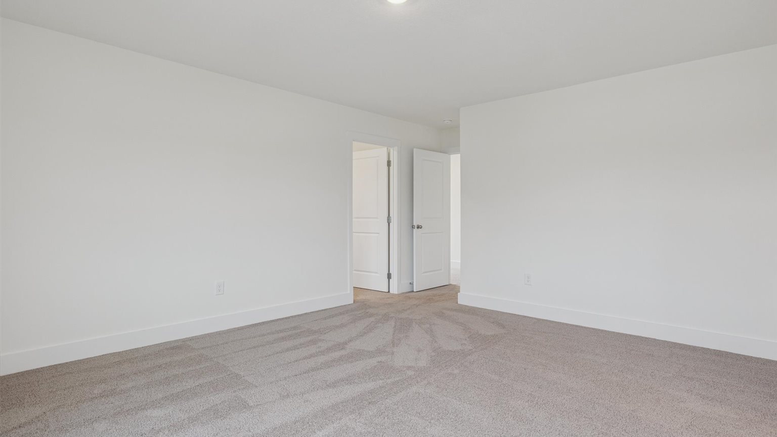Primary bedroom with private attached bathroom and walk-in closet