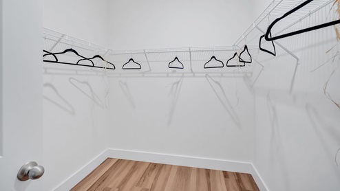 spacious walk in closet