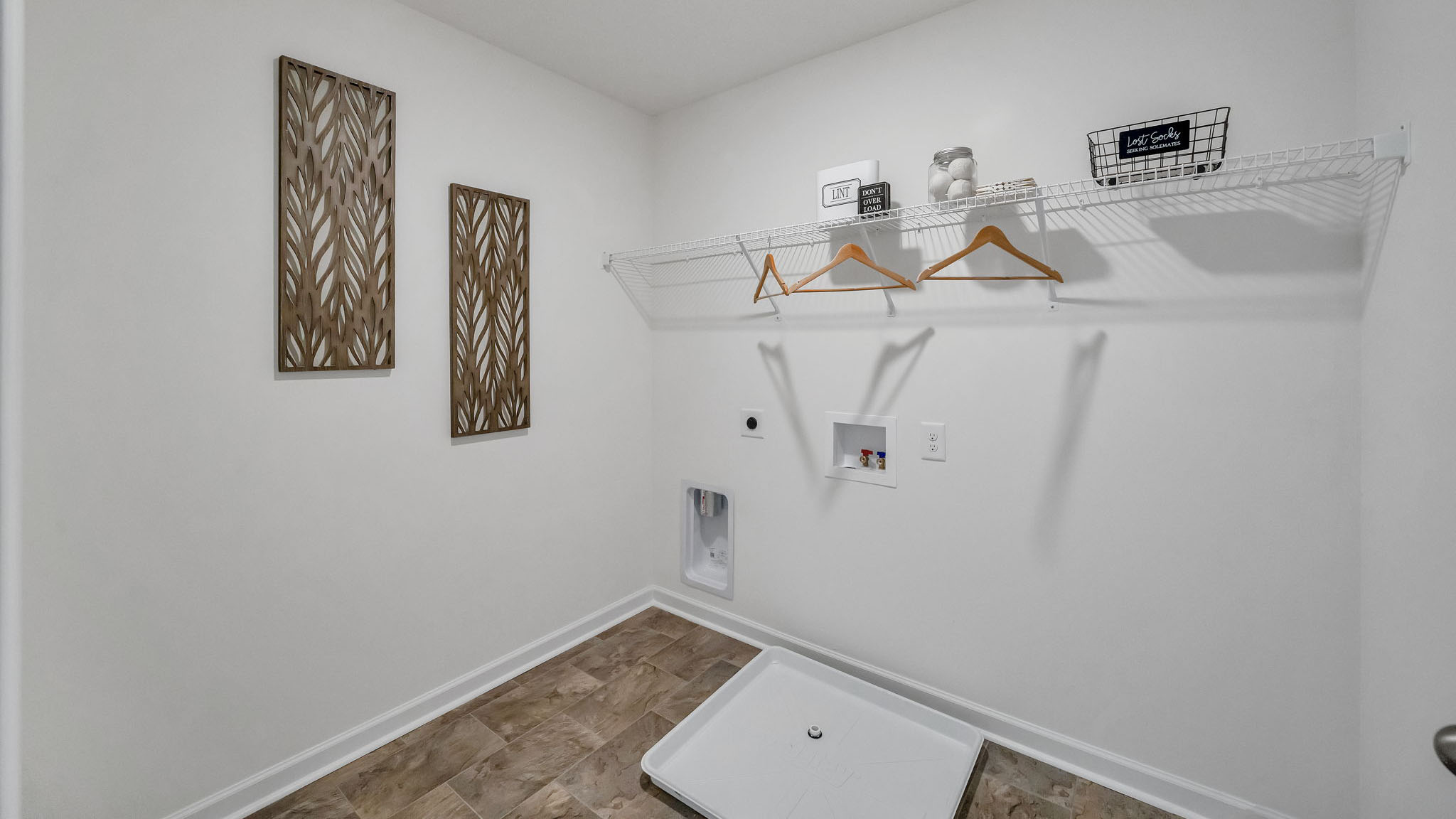 Laundry room with washer and dryer connections