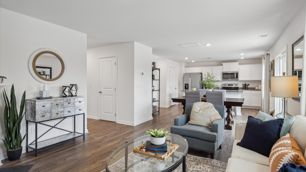 Spacious open kitchen overlooking  living space