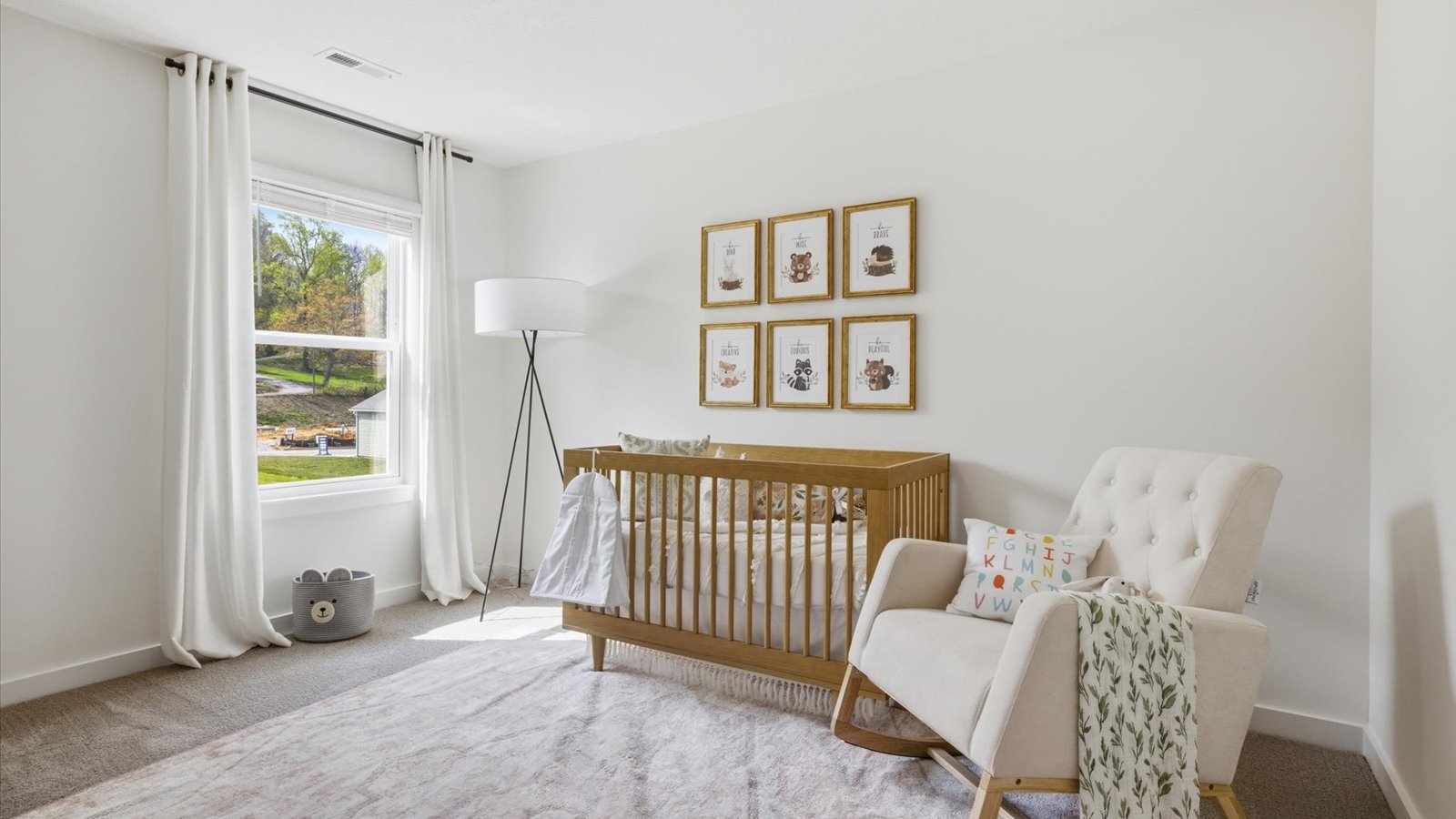 fourth bedroom staged as a nursery