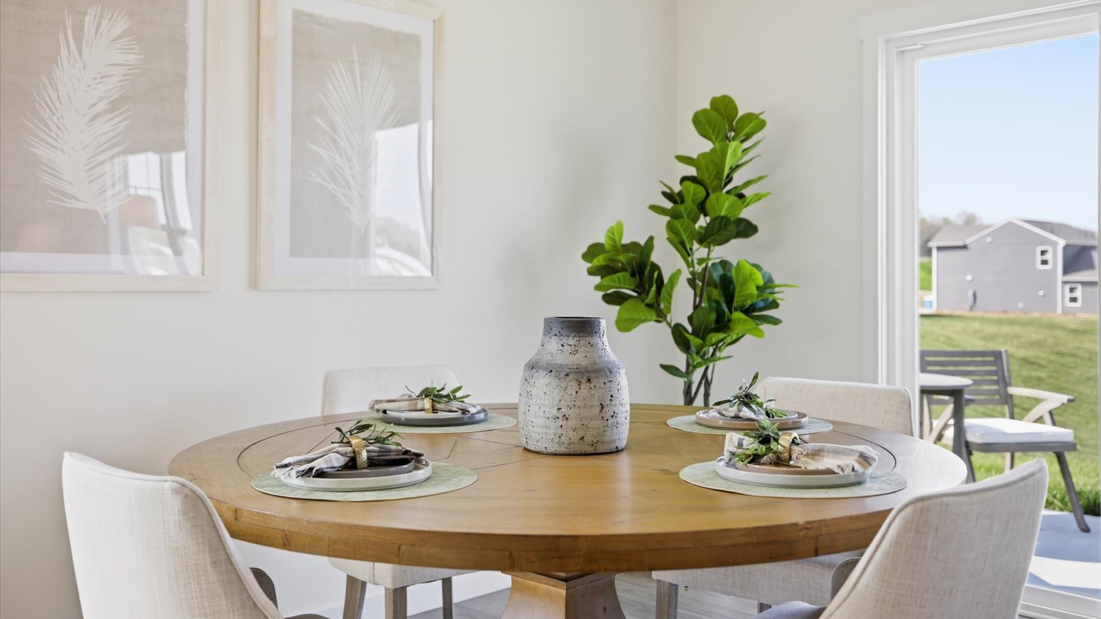 dining area with sliding glass doors to back patio