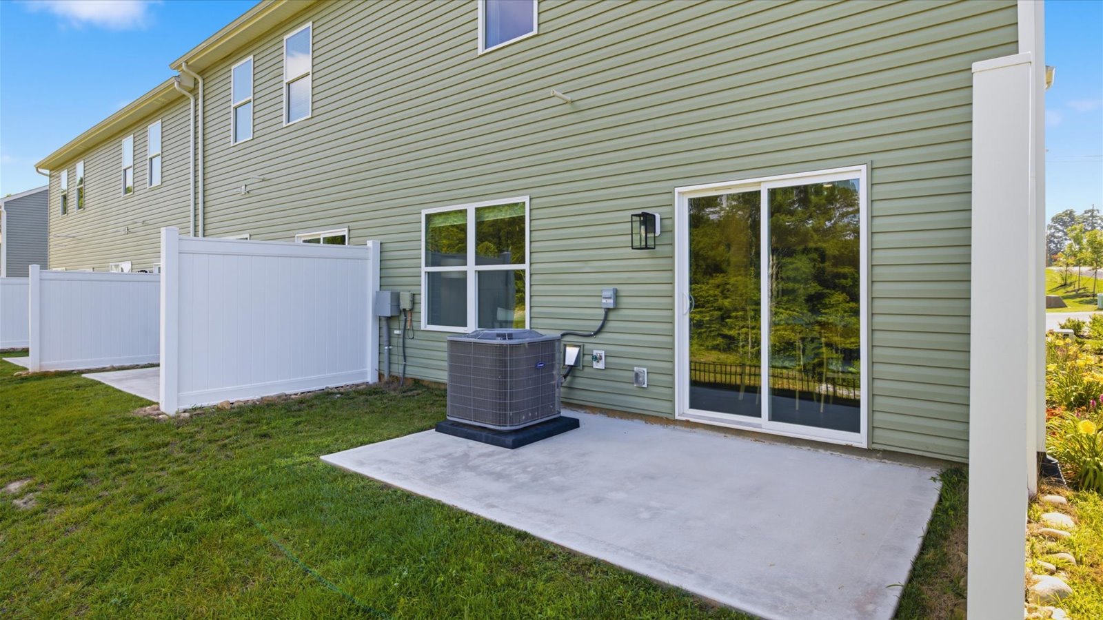 rear exterior of townhomes