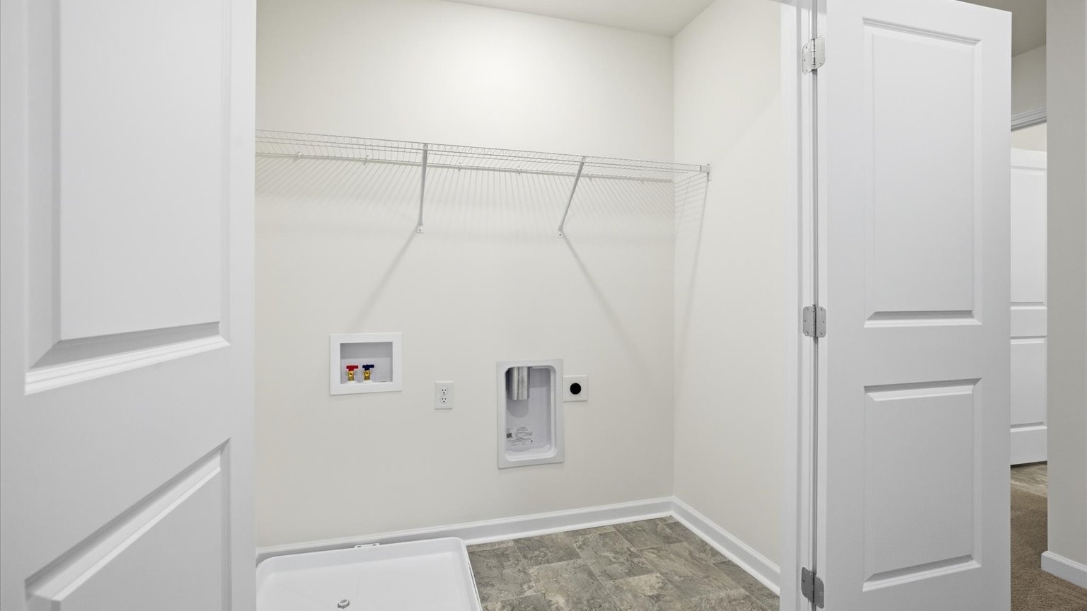 Laundry room with washer and dryer connections