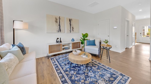 living room with white walls
