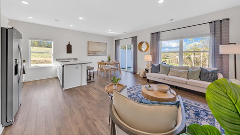 living room with white walls