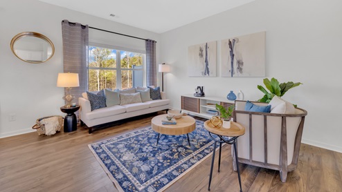living room with white walls and window