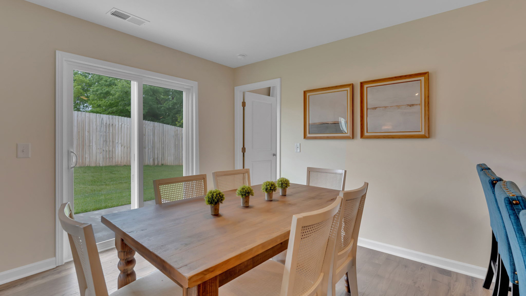 Open concept kitchen, living, family, and dining room space