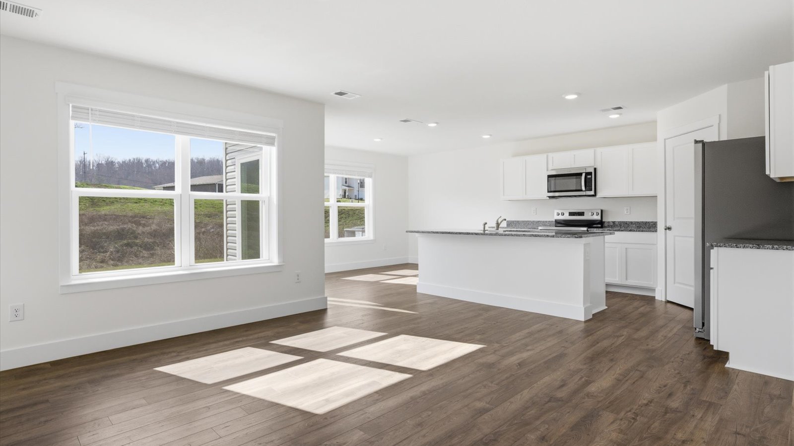 open concept main level of the home