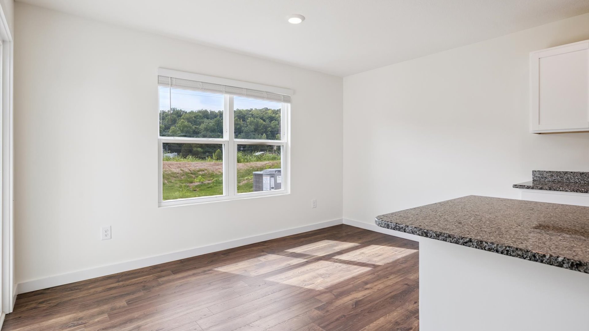 Spacious open kitchen overlooking  living space