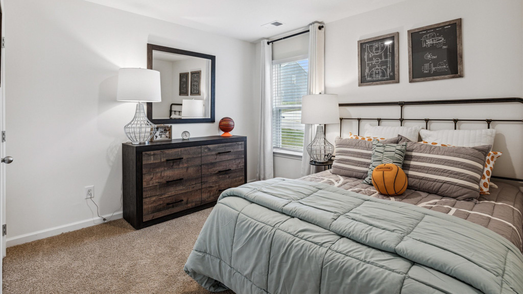 Third bedroom, flex-office, study, entertainment, game, craft room options in this D.R. Horton new construction home