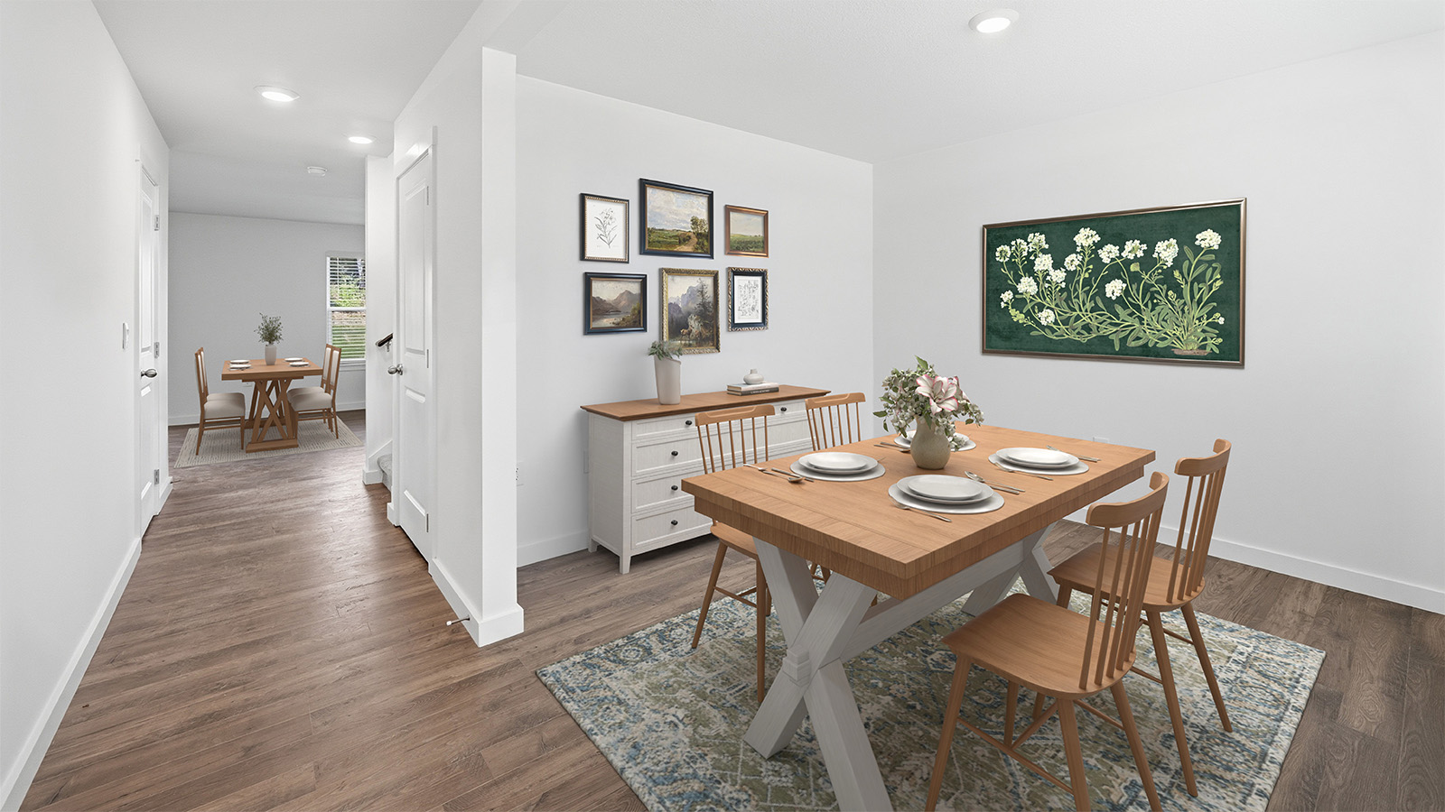 Office and front room space with private french doors
