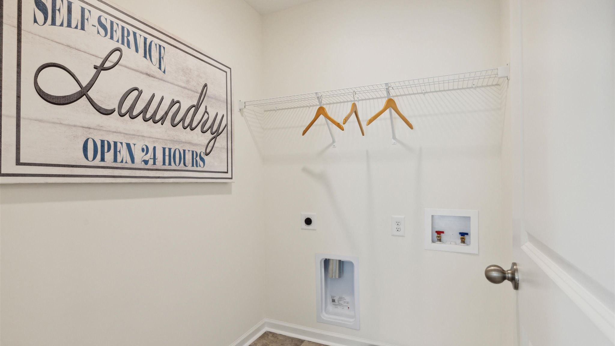 Laundry room with washer and dryer connections