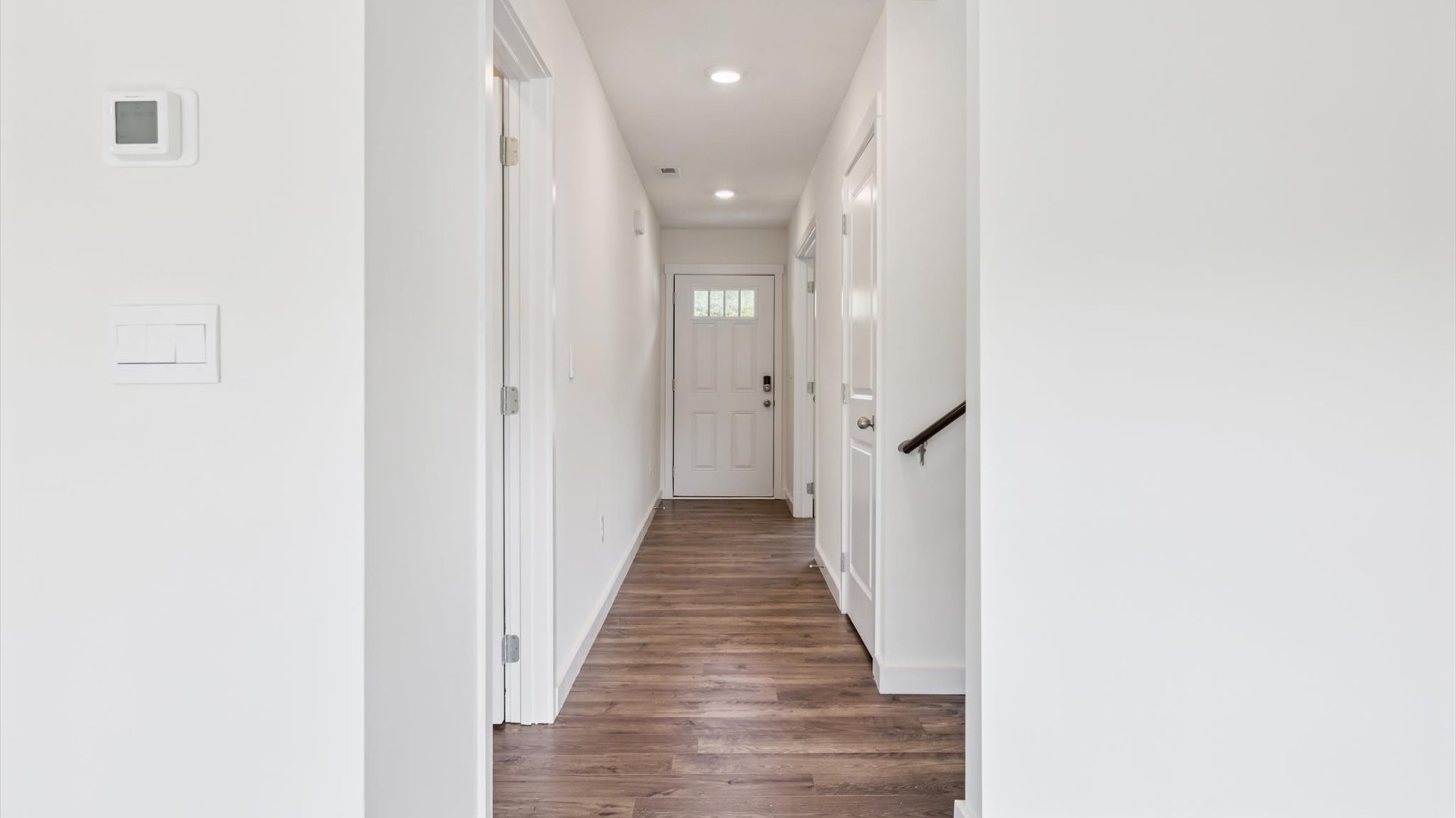 Hallway with doors on either side.