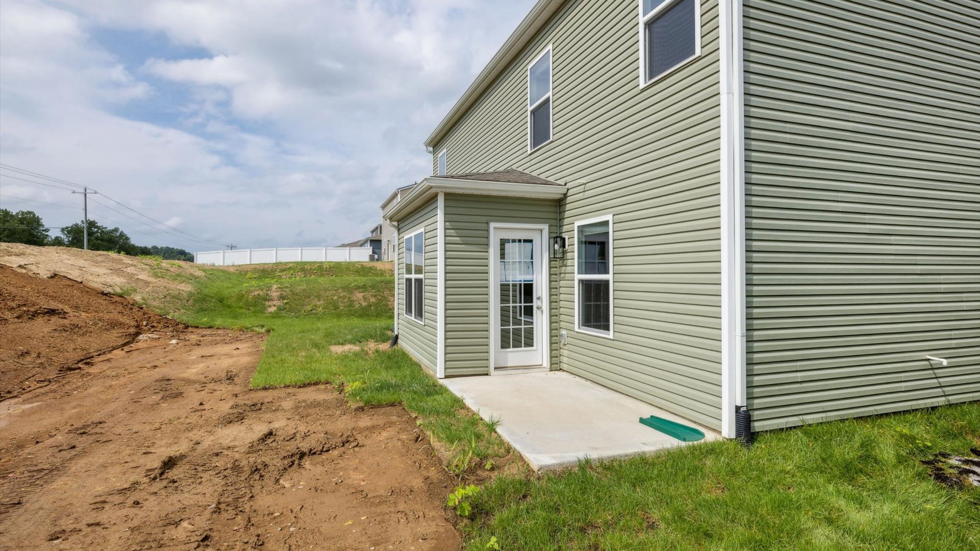 New House by D.R. Horton featuring concrete patio for outdoor entertaining and a backyard space ideal for gatherings