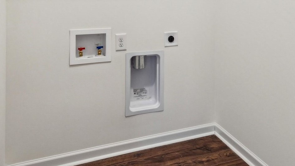 Laundry room with washer and dryer connections