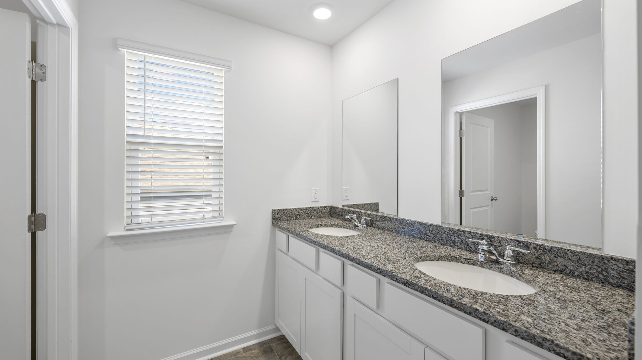 Bathroom with combination shower and bathtub