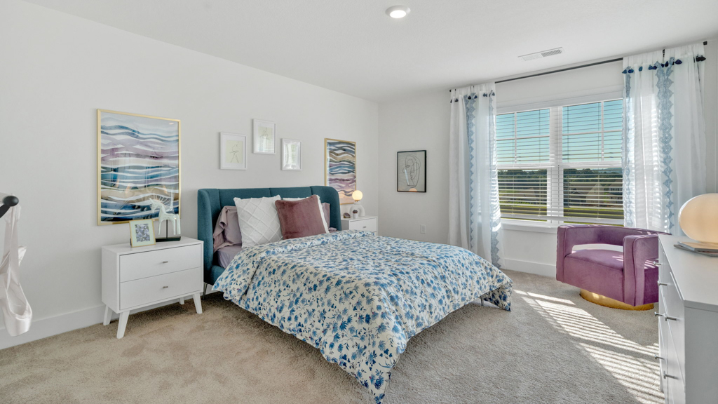 Secondary bedroom with full closet, direct access to shared upstairs spaces, loft multi-use areas Price's Point