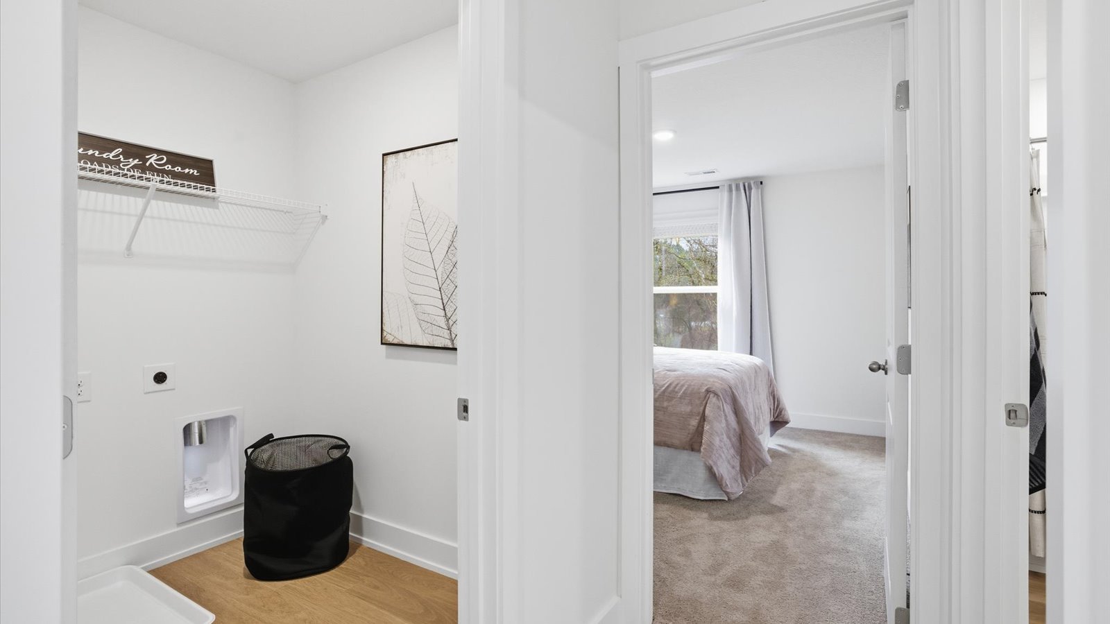 Laundry room with washer and dryer connections