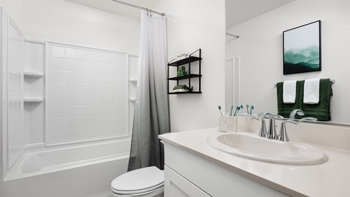 Harvest at Watson Ranch Plan 1 Secondary Bathroom