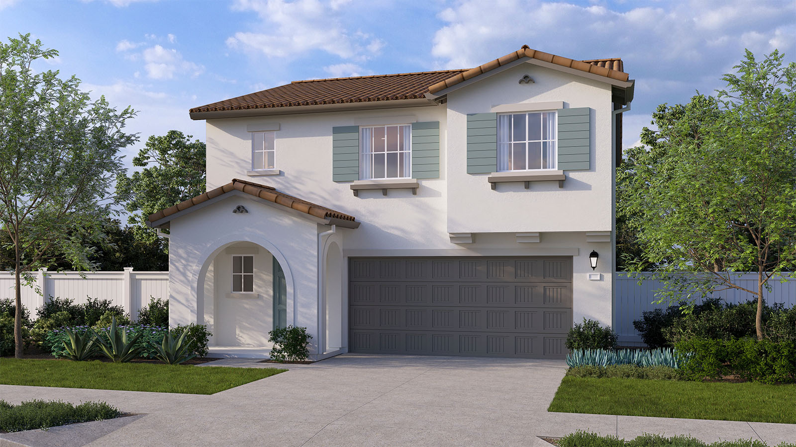 Eagles Landing Muir Plan Spanish Elevation Exterior Rendering