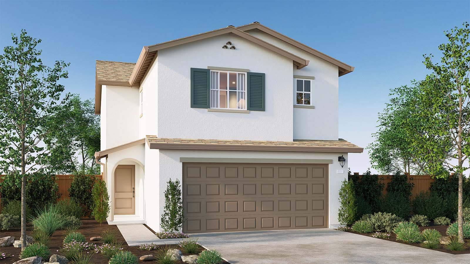 The Crossings Monterey Plan Spanish Elevation Exterior Rendering