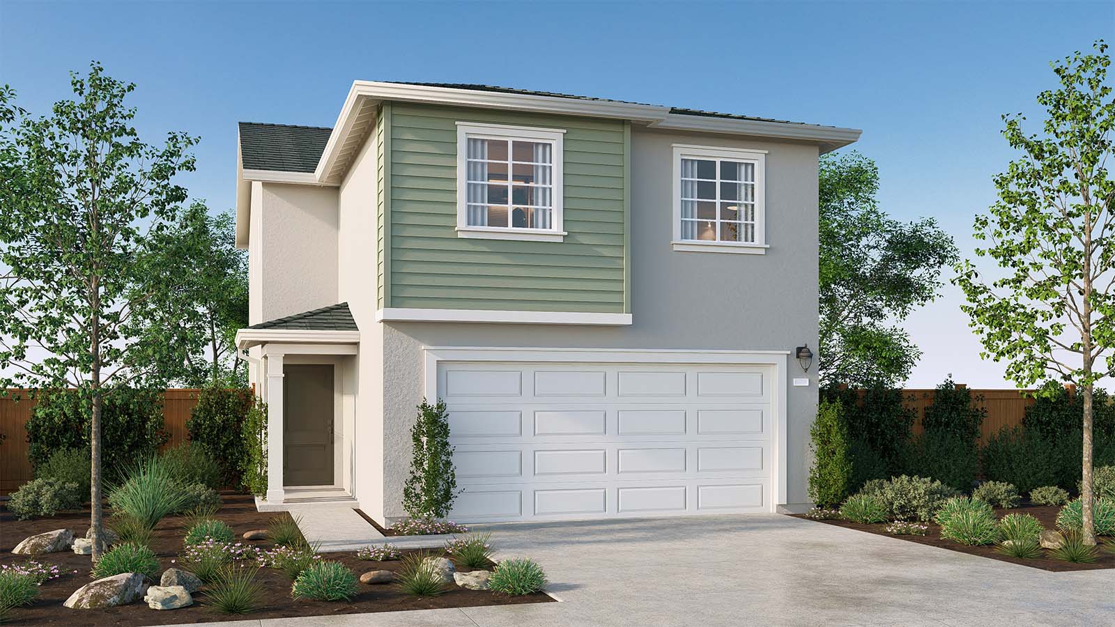 The Crossings Reyes Plan Traditional Elevation Exterior Rendering