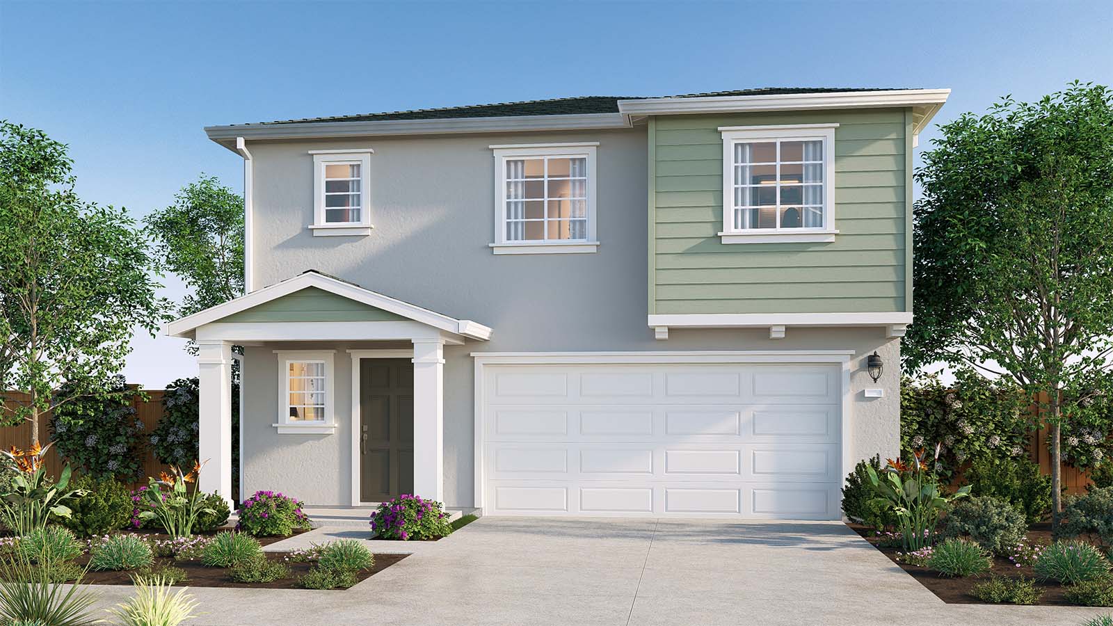 The Crossings Muir Plan Traditional Elevation Exterior Rendering