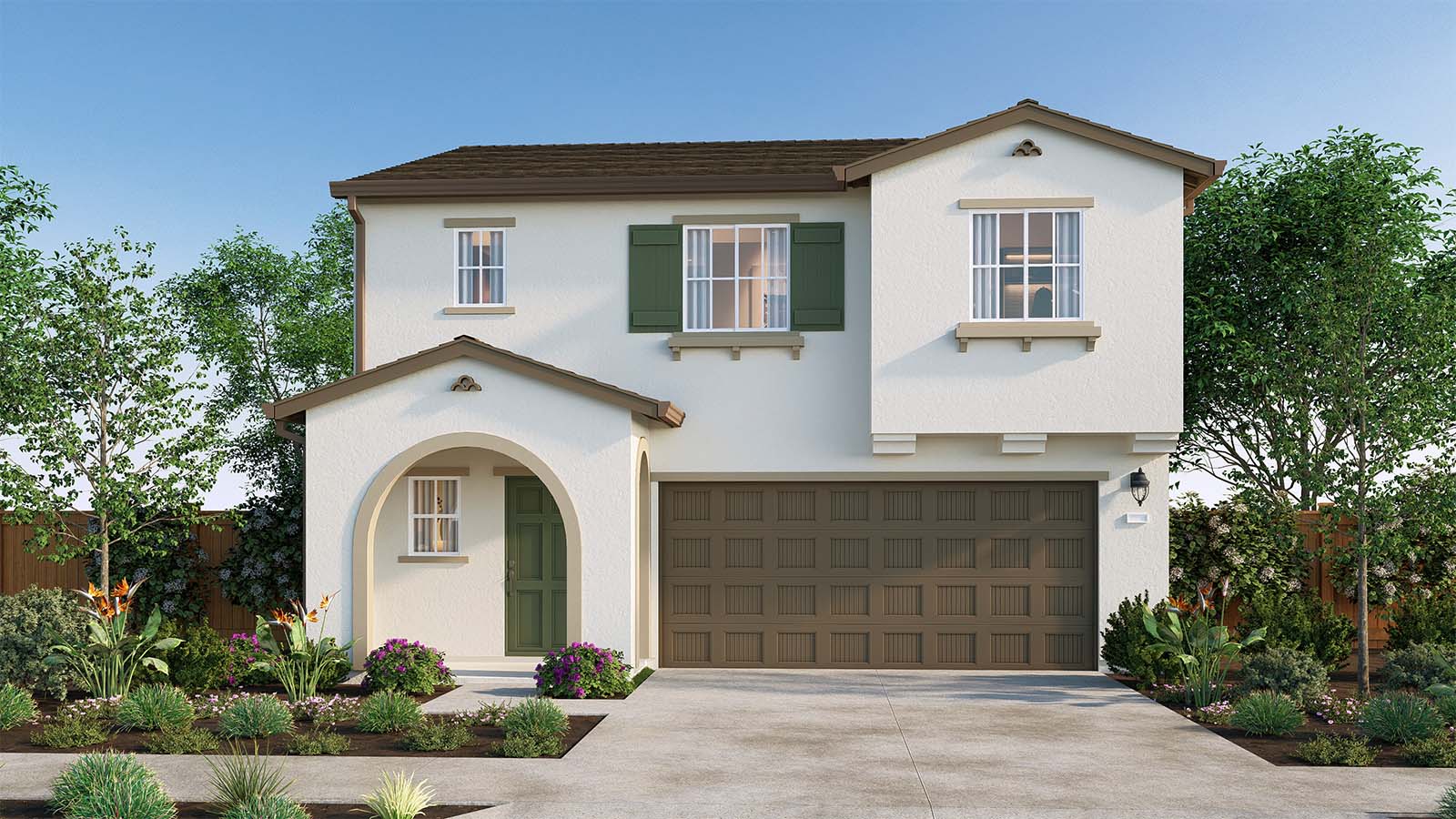 The Crossings Muir Plan Spanish Elevation Exterior Rendering