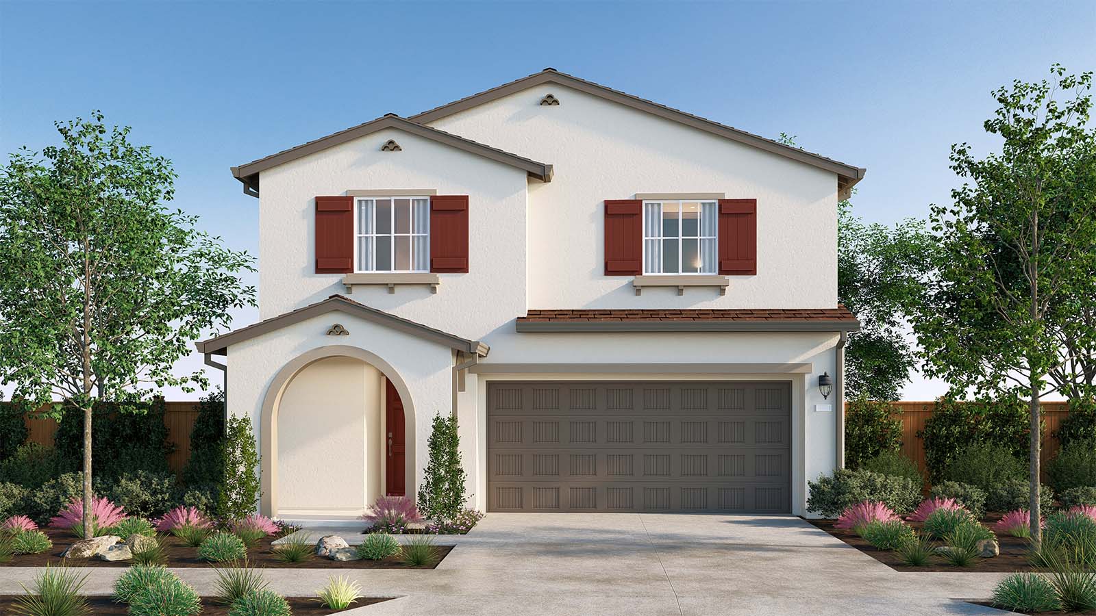 The Crossings Palisade Plan Spanish Elevation Exterior Rendering