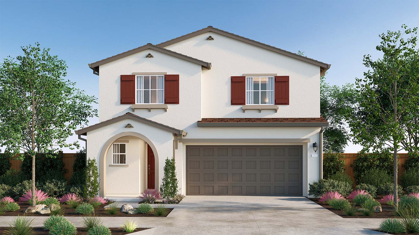 The Crossings Palisade Plan Spanish Elevation Exterior Rendering