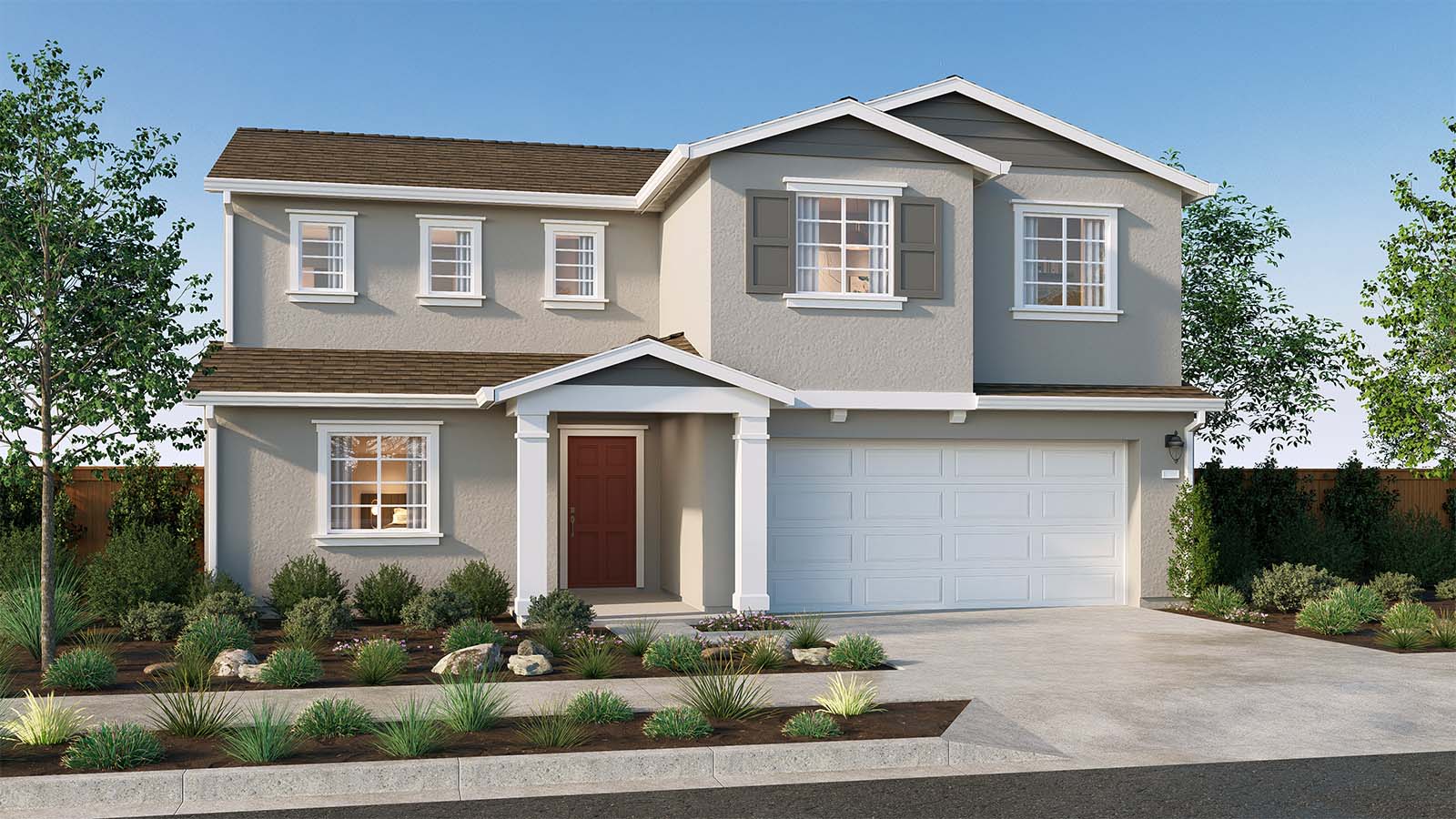 The Crossings Cypress Plan Traditional Elevation Exterior Rendering
