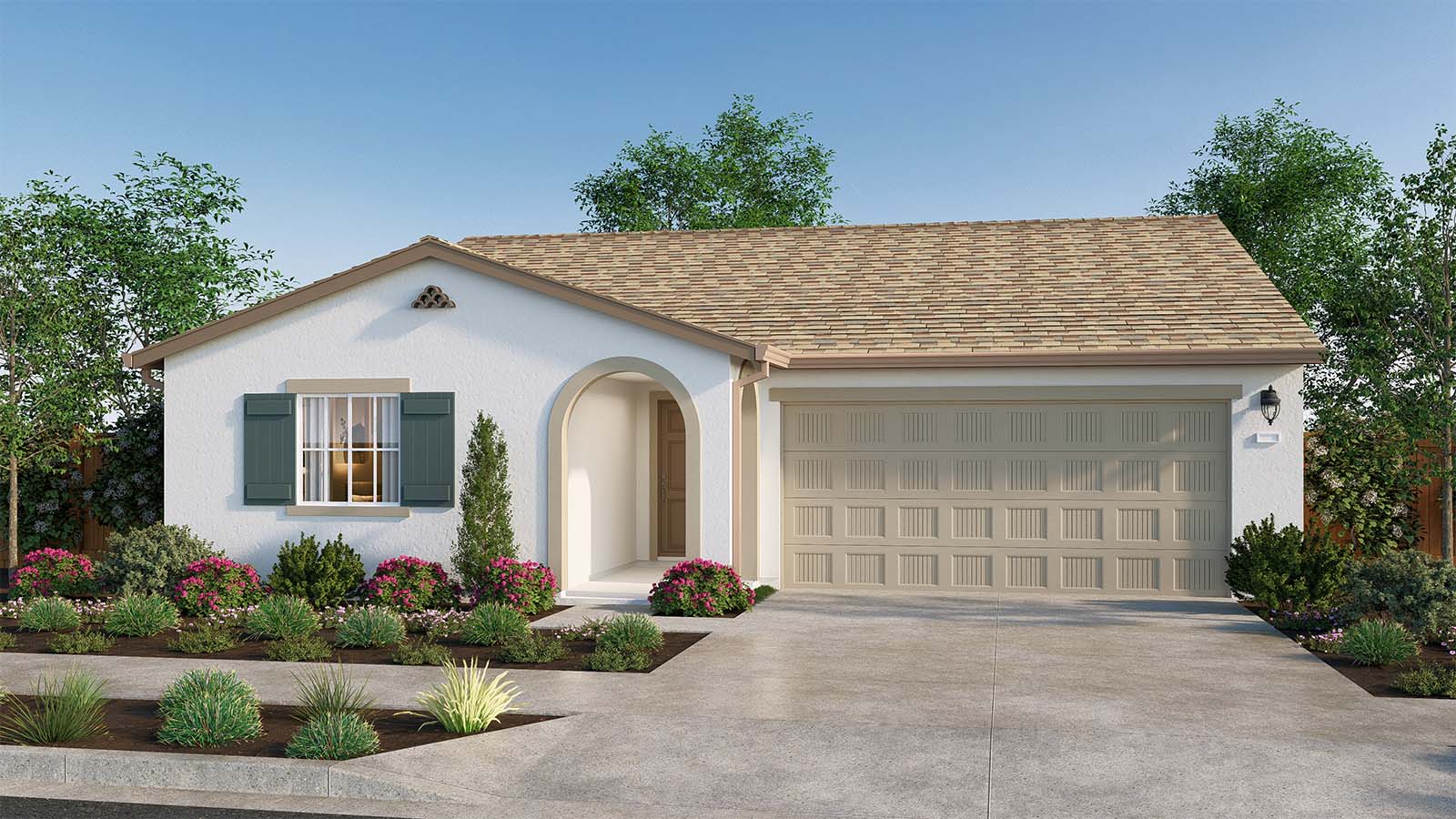 The Crossings Madrone Plan Spanish Elevation Exterior Rendering