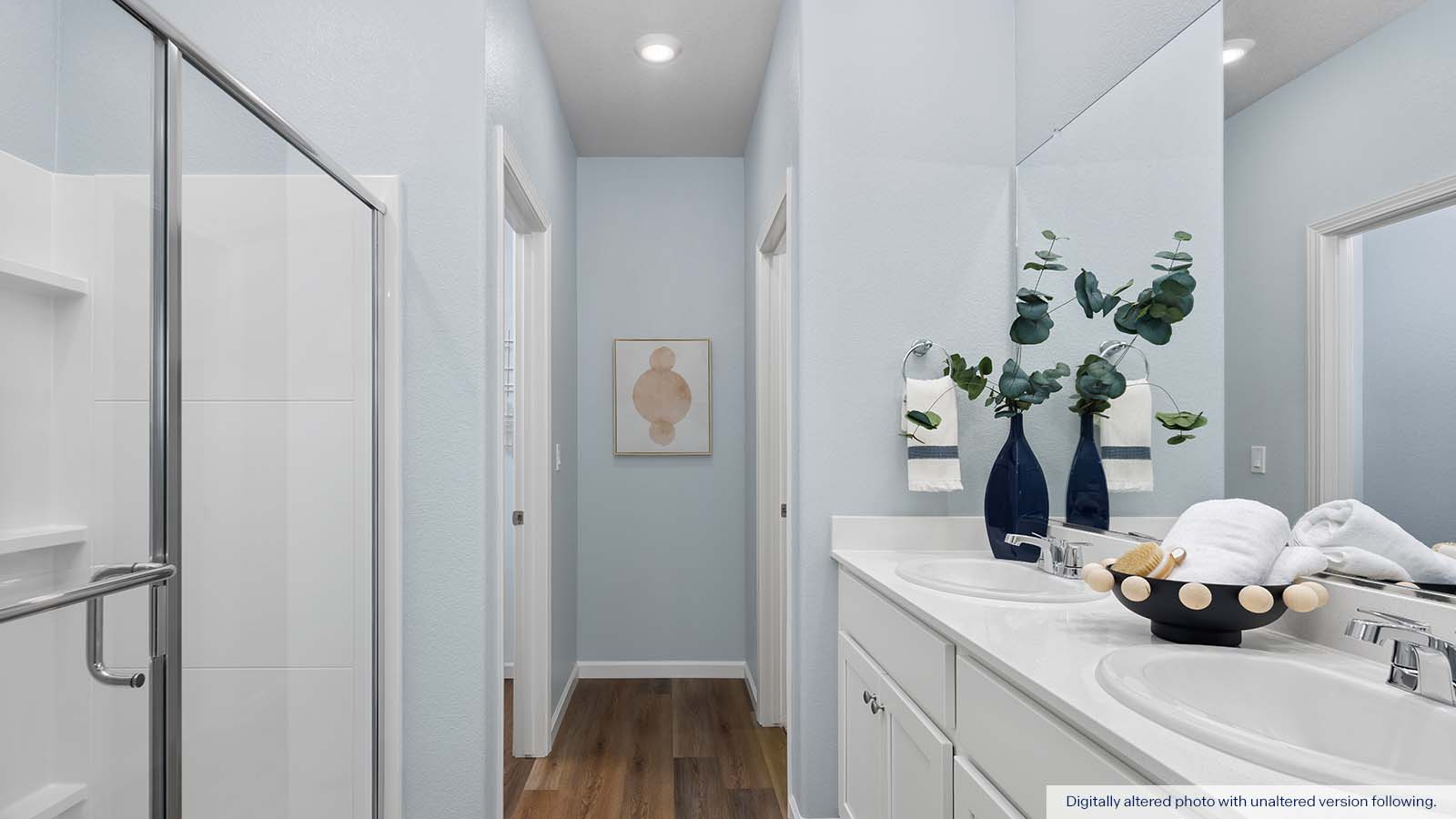 The Crossings Redwood Floorplan Primary Bathroo,m