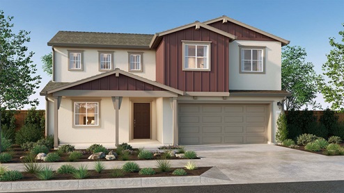 The Crossings Cypress Plan Farmhouse Elevation Exterior Rendering