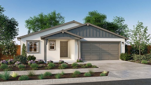 The Crossings Redwood Plan Farmhouse Elevation Exterior Rendering