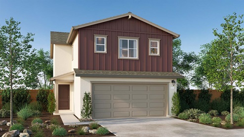 The Crossings Monterey Plan Farmhouse Elevation Exterior Rendering