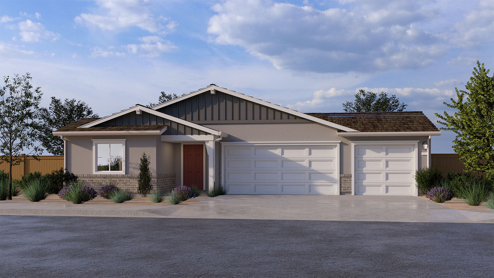 Alpine at Villa Ticino Plan 1 Exterior Farmhouse Elevation - 3 Car