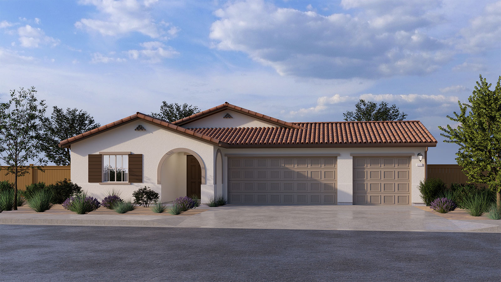 Alpine at Villa Ticino Plan 1 Exterior Spanish Elevation - 3 Car