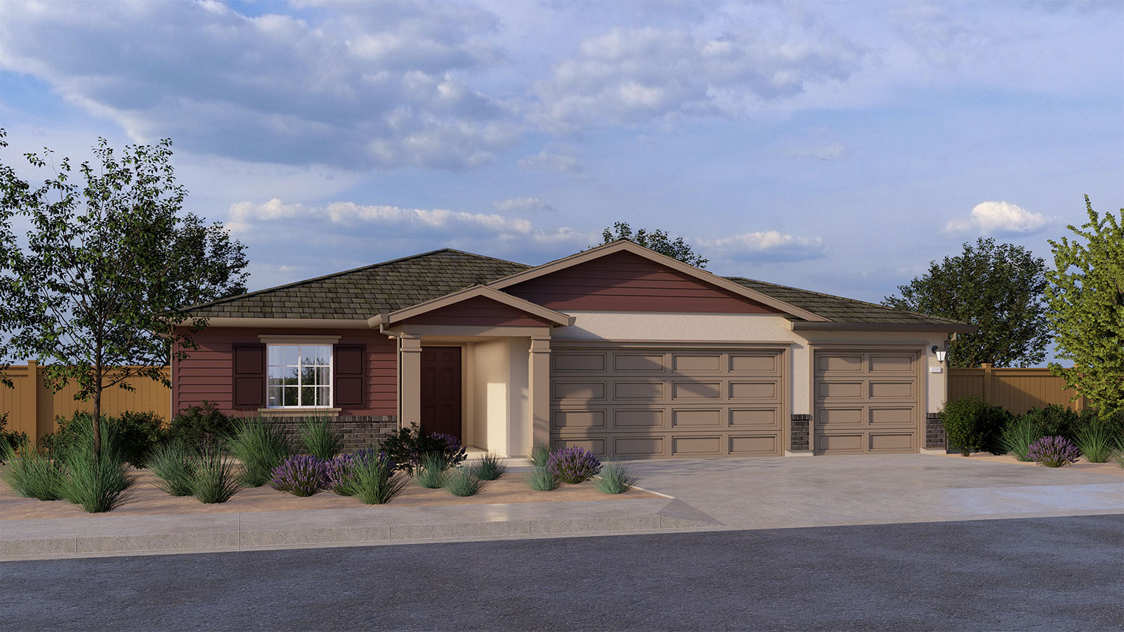 Alpine at Villa Ticino Redwood Plan Traditional Elevation Exterior Rendering